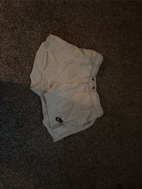Nike Light Gray Casual Sports Shorts with Black Swoosh